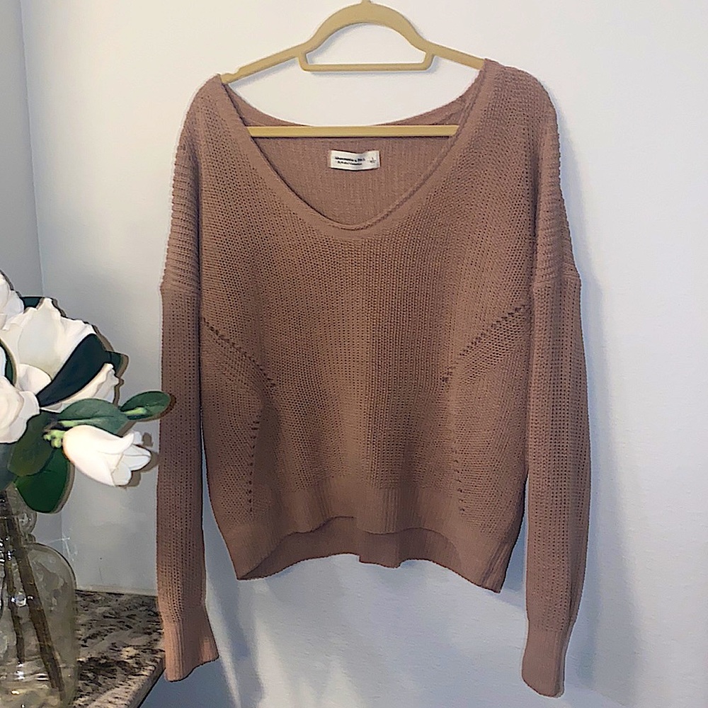 A&F Soft Knit Collection Tan Sweater NWT